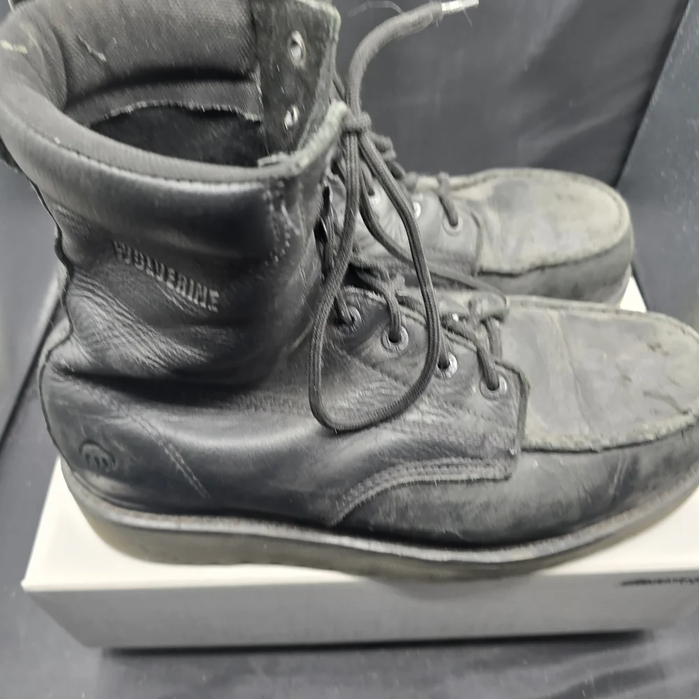 Wolverine Black Leather Combat‎ Boots